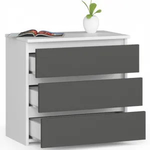Ak furniture Komoda CL3 60 cm bílá/grafitově šedá