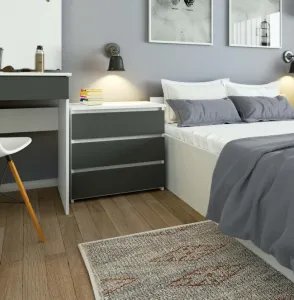 Ak furniture Komoda CL3 60 cm bílá/grafitově šedá