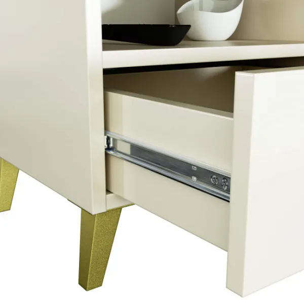 Ak furniture Noční stolek MOBI K-01 kašmír/zlatý