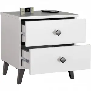Ak furniture Noční stolek MOBI K-02 bílý/černý