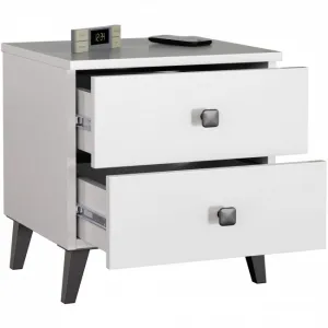 Ak furniture Noční stolek MOBI K-02 bílý/černý