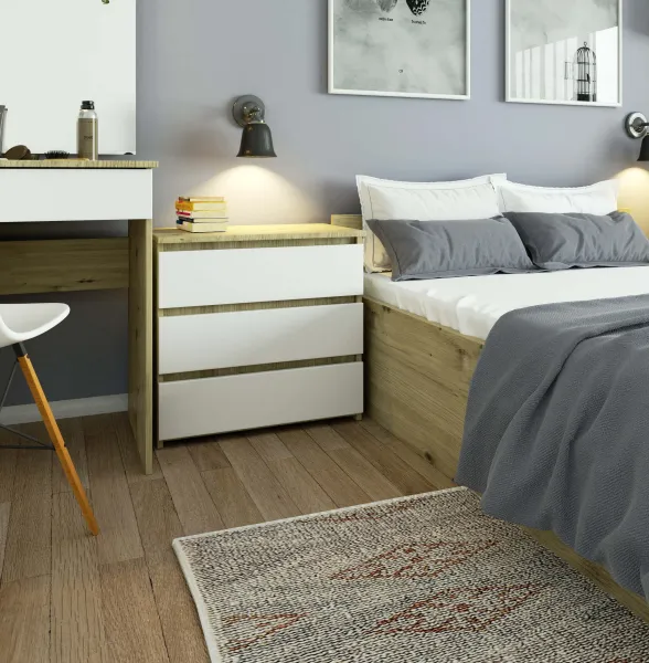 Ak furniture Komoda CL3 60 cm dub artisan/biela