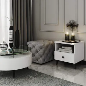 Ak furniture Noční stolek MOBI K-01 bílý/černý