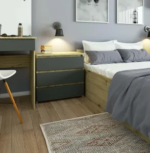 Ak furniture Komoda CL3 60 cm dub artisan/grafitově šedá