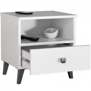 Ak furniture Noční stolek MOBI K-01 bílý/černý