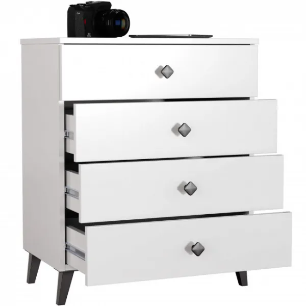 Ak furniture Komoda MOBI K-04 bílá/černá