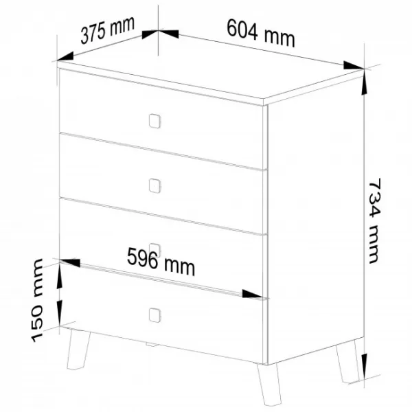 Ak furniture Komoda MOBI K-04 bílá/černá