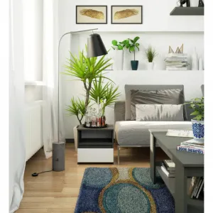 Ak furniture Noční stolek CL1 40 cm grafitově šedý/bílý