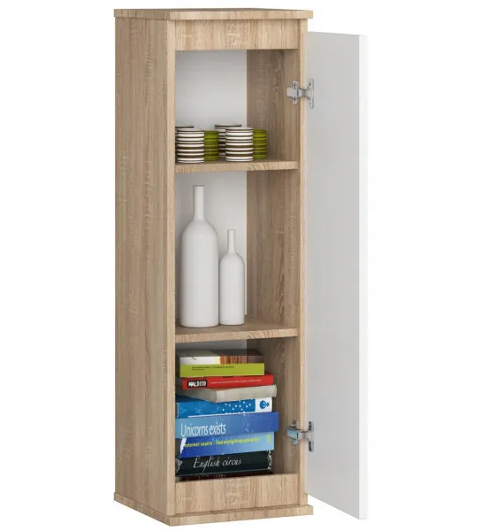 Ak furniture Závesná vitrína Star 30 cm sonoma/biela