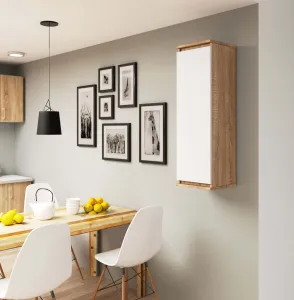 Ak furniture Závesná vitrína Star 30 cm sonoma/biela