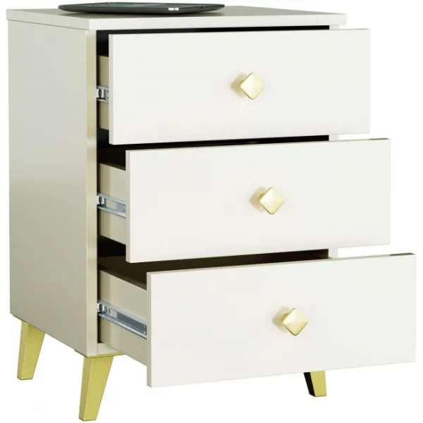 Ak furniture Komoda MOBI K-03 kašmír/zlatá