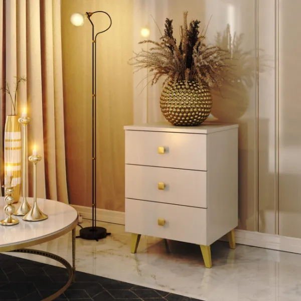 Ak furniture Komoda MOBI K-03 kašmír/zlatá