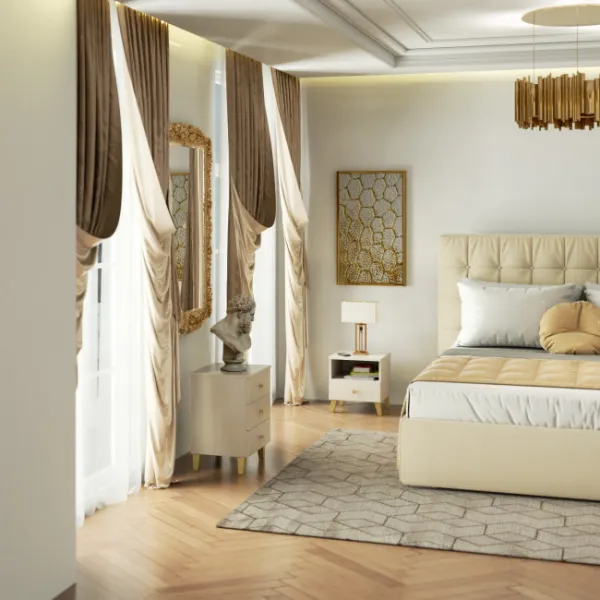 Ak furniture Komoda MOBI K-03 kašmír/zlatá