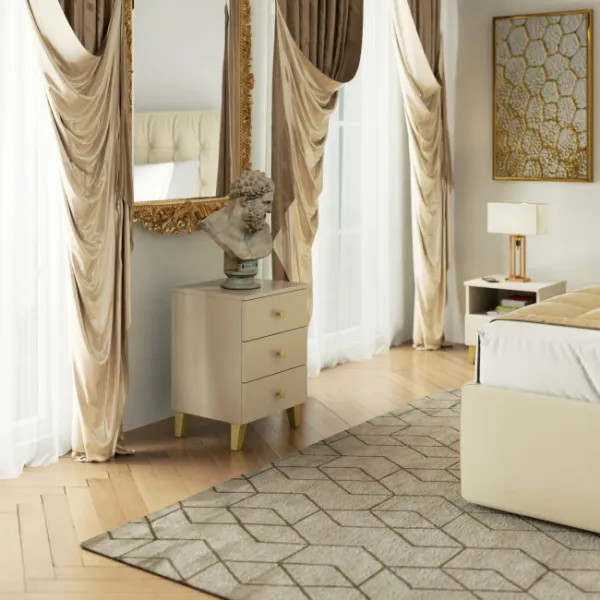 Ak furniture Komoda MOBI K-03 kašmír/zlatá