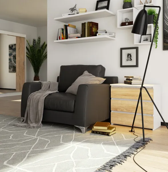 Ak furniture Komoda CL3 60 cm bílá/dub sonoma