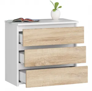 Ak furniture Komoda CL3 60 cm bílá/dub sonoma