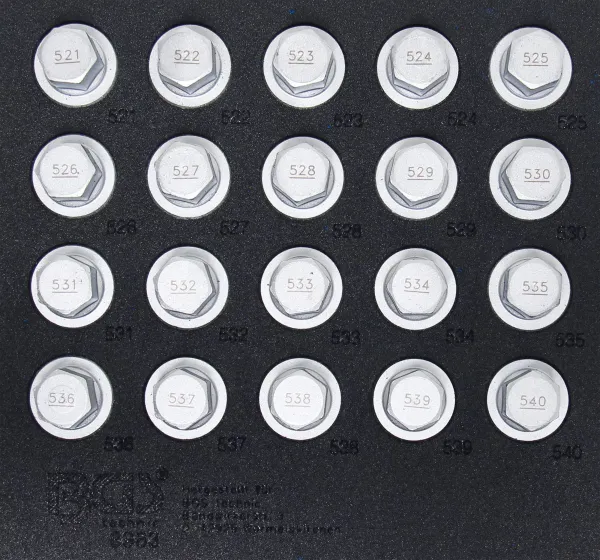 BGS Technics Súprava gola hlavíc na bezpečnostné skrutky kolies pre VAG (Volkswagen Audi Group) , 12.5 mm (1/2”), 20 ks