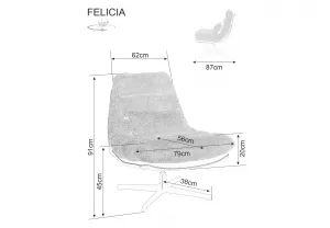 Signal Kreslo FELICIA RAVEN | škoricová