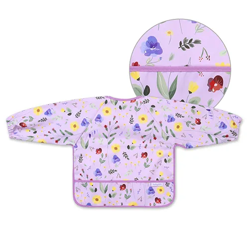 BABYONO Podbradník s dlhým rukávom Garden 35 x 52cm, 6m+
