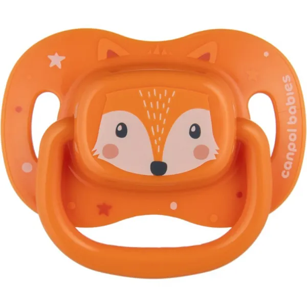 Cumlík Canpol Cute Animals oranžový|18m+|silikón|symetrický