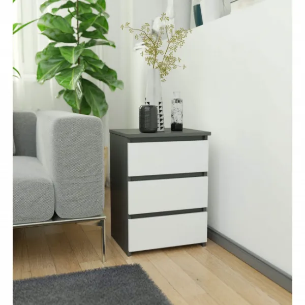 Ak furniture Komoda CL3 40 cm grafitově šedá/bílá