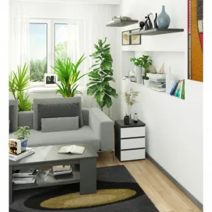 Ak furniture Komoda CL3 40 cm grafitově šedá/bílá