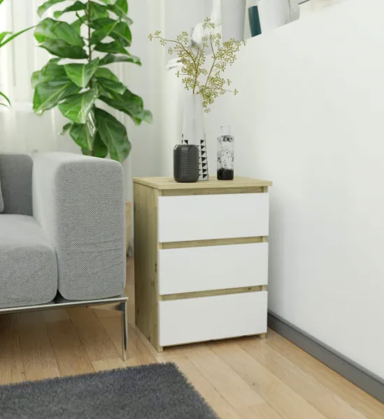 Ak furniture Komoda CL3 40 cm dub artisan/bílá