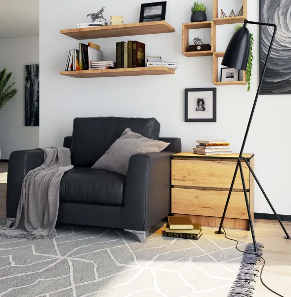 Ak furniture Komoda K60 cm s 2 zásuvkami dub craft