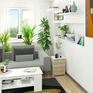 Ak furniture Komoda CL3 40 cm bílá/dub sonoma