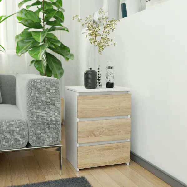 Ak furniture Komoda CL3 40 cm bílá/dub sonoma