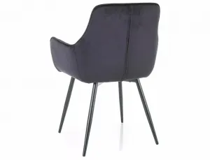 Signal Jedálenská stolička FIG VELVET | čierna
