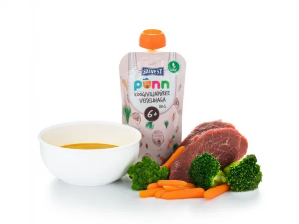SALVEST Põnn Bio Hovädzie mäso so zeleninovým pyré 110 g,SALVEST Põnn BIO Hovädzie mäso so zeleninovým pyré 110 g