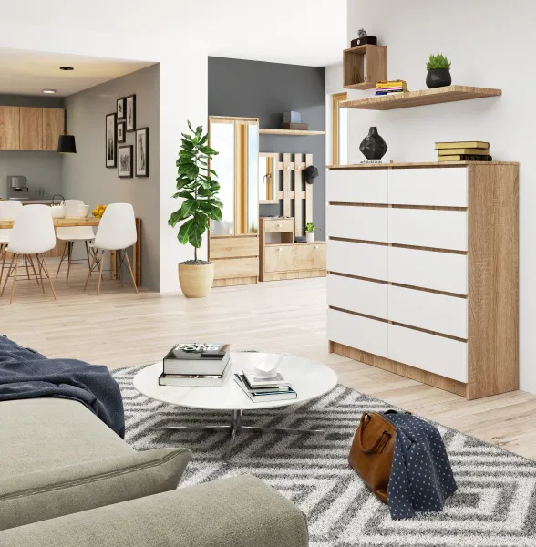 Ak furniture Komoda Kuba 120 cm dub sonoma/biela