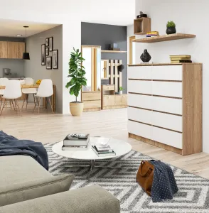 Ak furniture Komoda Kuba 120 cm dub sonoma/biela