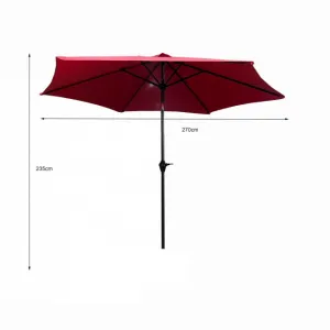Ak furniture Zahradní slunečník ORIENT 270 cm červený