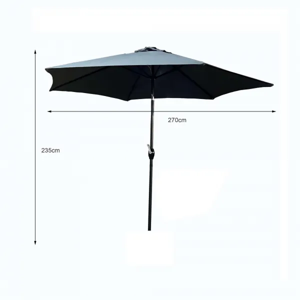 Ak furniture Zahradní slunečník ORIENT 270 cm tmavě šedý