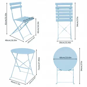 Ak furniture Skládací sada zahradního nábytku ORION modrá