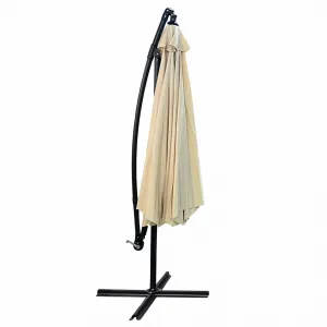 Ak furniture Zahradní slunečník CYNIA s boční nohou 300 cm béžový