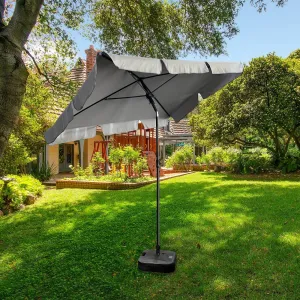 Ak furniture Zahradní slunečník FLOKS 200x125 cm světle šedý