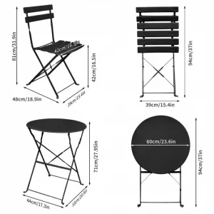 Ak furniture Skládací sada zahradního nábytku ORION černá