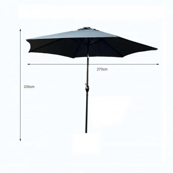 Ak furniture Zahradní slunečník ORIENT 270 cm tmavě šedý