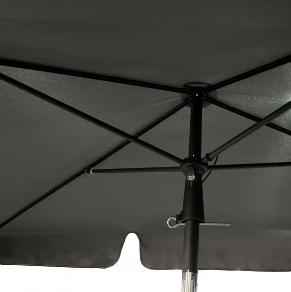 Ak furniture Zahradní slunečník FLOKS 200x125 cm tmavě šedý