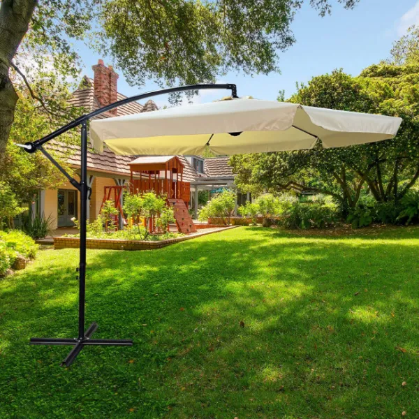 Ak furniture Zahradní slunečník CYNIA s boční nohou 300 cm béžový