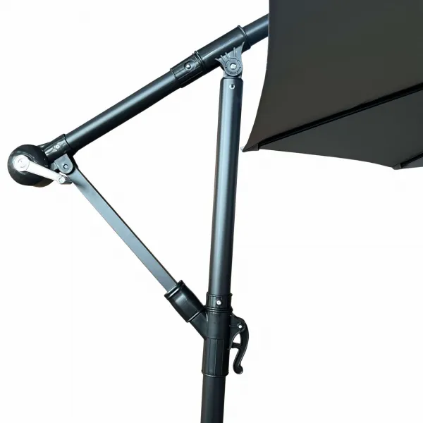 Ak furniture Zahradní slunečník ASTER s boční nohou 300 cm světle šedý