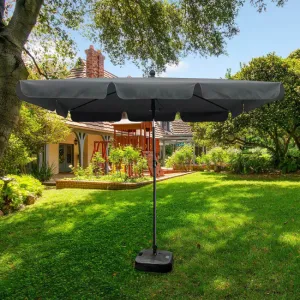 Ak furniture Zahradní slunečník FLOKS 200x125 cm tmavě šedý
