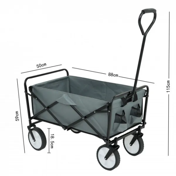 Ak furniture Zahradní vozík TYRS 145L šedý