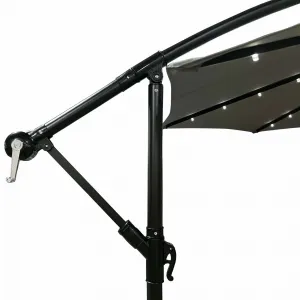 Ak furniture Zahradní slunečník MILIN s LED osvětlením 300 cm světle šedý