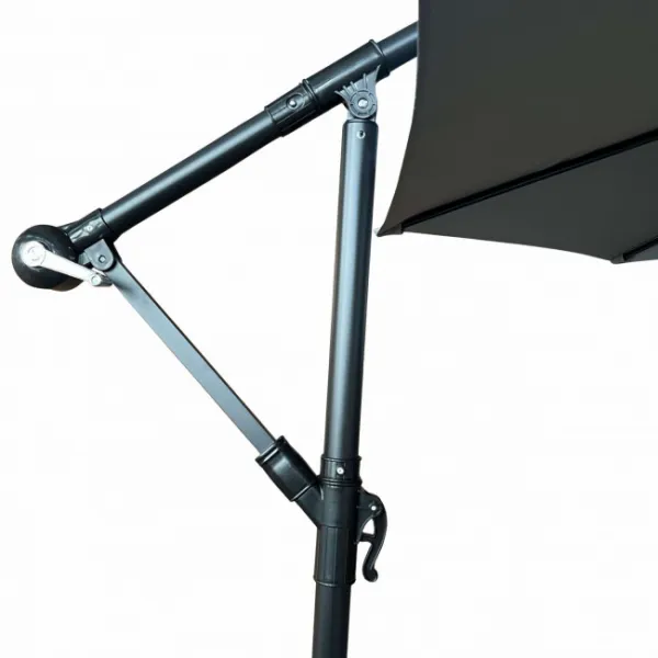Ak furniture Zahradní slunečník ASTER s boční nohou 300 cm světle šedý