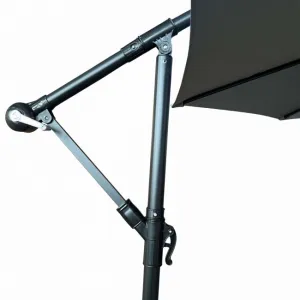 Ak furniture Zahradní slunečník ASTER s boční nohou 300 cm světle šedý