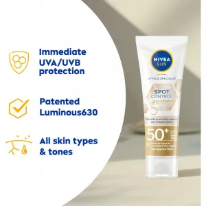 NIVEA SUN Luminous 630 pleťový krém na opaľovanie proti pigmentovým škvrnám SPF 50+ 40 ml